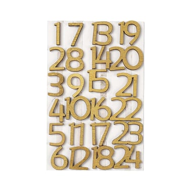 24 chiffres pour calendrier de l'Avent - or