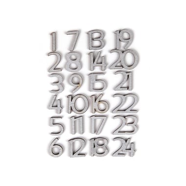 24 chiffres pour calendrier de l'Avent - argent
