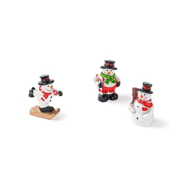 Set de 3 bonhommes de neige en résine 4,7 cm - Créalia
