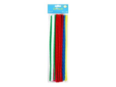 Lot de 100 fils chenille multicolores - Créalia