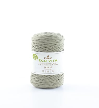 Pelote de fil à tricoter - DMC - Eco Vita 4 - Kaki clair 8