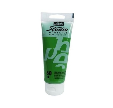 Tube 100 ml de peinture Studio Acrylics High Viscosity Pébéo - Vert d'oxyde de chrome - Fine - Opaque