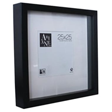Vitrine avec passe-partout - 25 x 25 cm - Noir