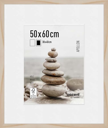 Cadre Nielsen - Apollon - Bois - Naturel - 50 x 60 cm