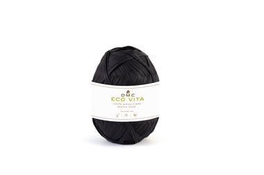 Pelote de fil à tricoter 100% fibres de bois - DMC - Eco Vita Raffia - Noir 2