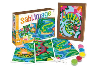 SentoSphère SABLIMAGE Pompiers – Kit Créatif Sable 4 Tableaux Dès 4 Ans – Made In France
