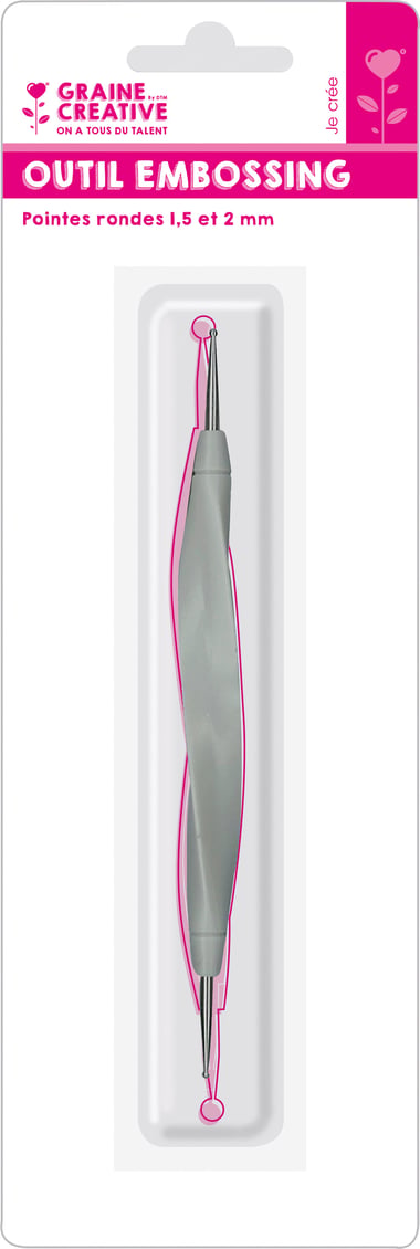 Outil embossing Graine Créative - 2 embouts - Ø 1.5 + 2.0 MM