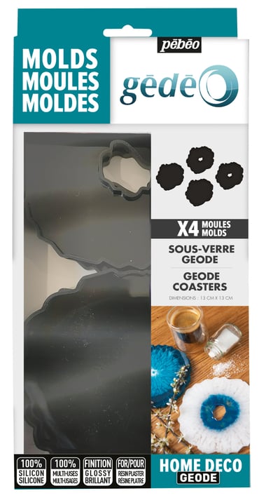 Lot de 4 moules dessous de verre Pébéo - Gédéo