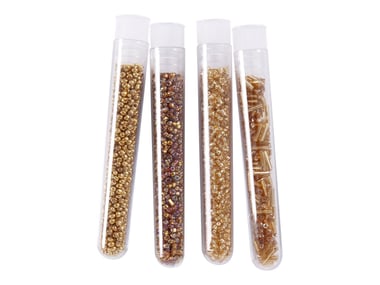 4 tubes de perles de rocaille tons dorés - Créalia