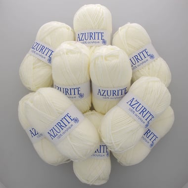 Lot de 10 fils à tricoter 100 % acrylique - Azurite - Tradition - Ecru 211