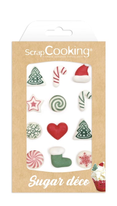 Lot de 12 décorations en sucre ScrapCooking®- Sweet Christmas - 12 g