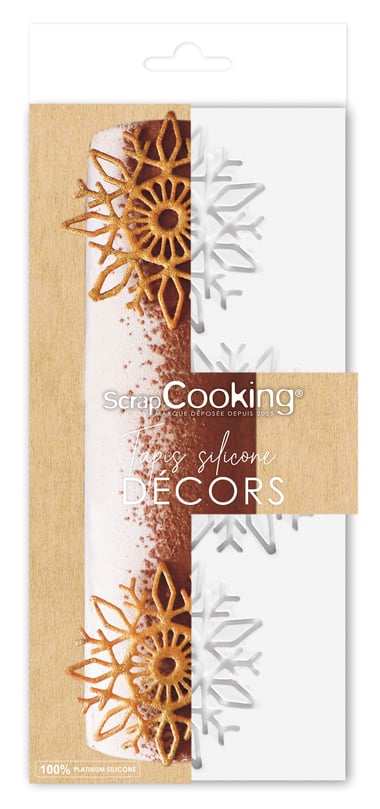 Tapis pour tuiles décoratives flocon ScrapCooking® - Sweet Xmas - Silicone - 28,3 x 18 cm