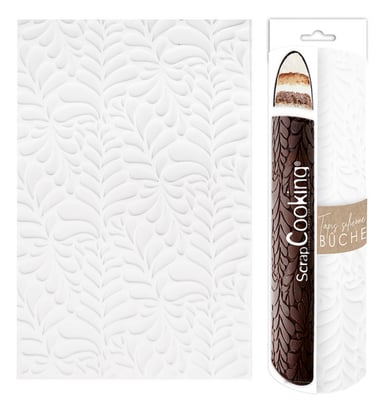 Tapis 3D à empreinture pour bûche ScrapCooking® - Ondine - Silicone - 28,3 x 18 cm