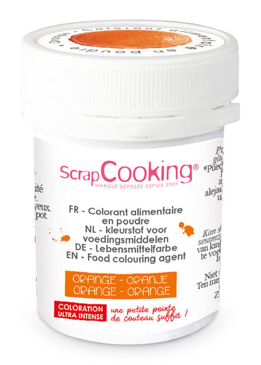 Colorant alimentaire en poudre ScrapCooking® - Artif - Orange - 5 g