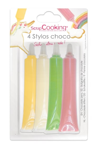Lot de 4 stylos goût chocolat ScrapCooking® - Pastel - 100 g
