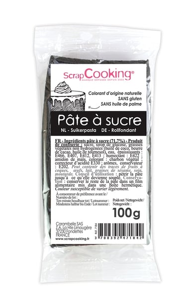 Pâte à sucre ScrapCooking® - Noir - 100 g