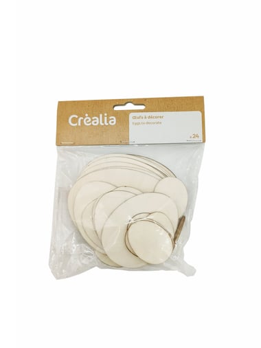 Set de 24 œufs en bois - Créalia