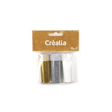 3 tubes de paillettes or/argent/blanc - Cultura Collection