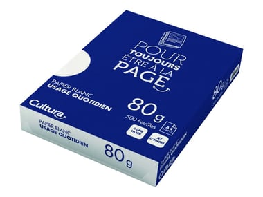 Ramette de papier blanc Cultura - A4 21 x 29,7 cm - 80 g/m² - 500 feuilles