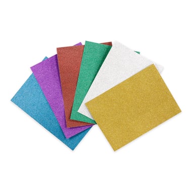 10 feuilles pailletés adhésives colorées format A5 - Créalia