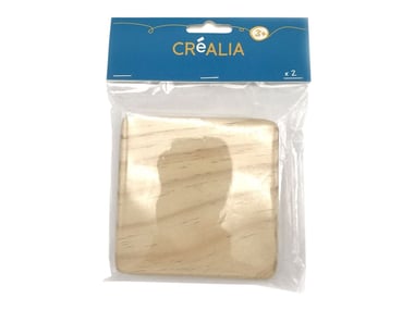 Set de 2 dessous de verre carré bois - Créalia