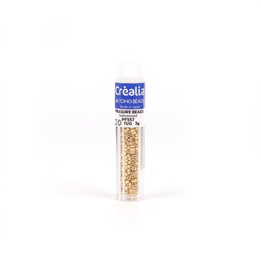 Perles Toho 11/0 - Tube de 3 g - Color PF557 PF Galvanized doré - Créalia