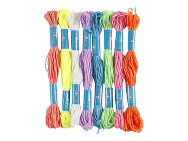 Set 8 fils à broder couleurs fluos - Créalia