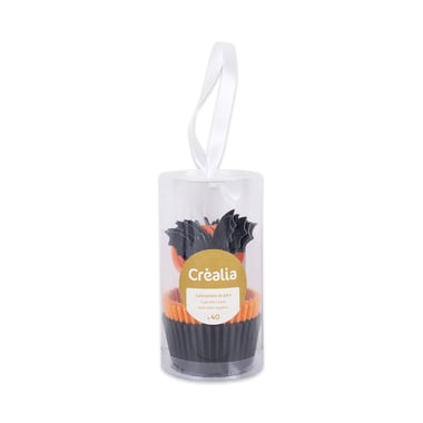 Set de 40 caissettes et ses 20 pics en bois décoratif Halloween - Créalia