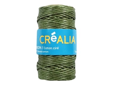 Cordon coton ciré 1 mm x 20 m Créalia - Kaki