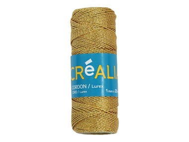 Cordon lurex 1 mm x 20 m Créalia - Doré
