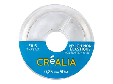 Fil nylon 0,25 mm x 50 m Créalia - Transparent