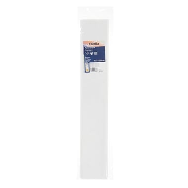 Papier crépon Créalia - 50 cm x 2,5 m - Blanc