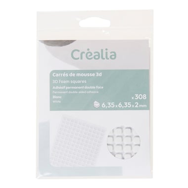 Petits carrés de mousse 3D adhésive Créalia