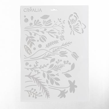 Pochoir A3 - Motifs plantes et fleurs - Créalia