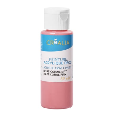 Flacon de peinture acrylique Créalia - 59 ml - rose corail mat