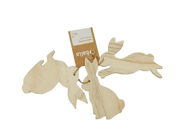 Set de 3 lapins en bois 10 cm – Créalia