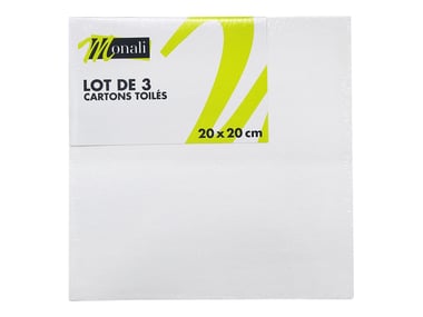 Lot de 3 Cartons toilés blancs Monali - 20 x 20 cm