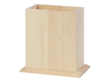 Pot à crayon rectangulaire en bois - Créalia