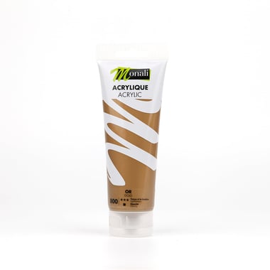 Tube de 120 ml de peinture acrylique Monali - Or