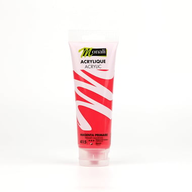 Tube de 120 ml de peinture acrylique Monali - Magenta Primaire