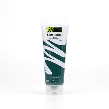 Tube de 120 ml de peinture acrylique Monali - Vert Foncé