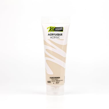 Tube de 120 ml de peinture acrylique Monali - Parchemin