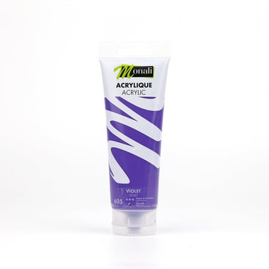 Tube de 120 ml de peinture acrylique Monali - Violet