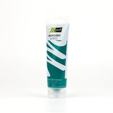 Tube de 120 ml de peinture acrylique Monali - Vert Phtalo