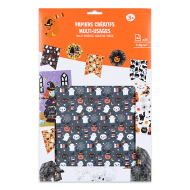 Set de 30 pièces de papier à motifs Halloween - Créalia
