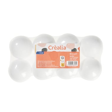 Lot de 8 boules en polystyrène – Ø 5 cm – Créalia