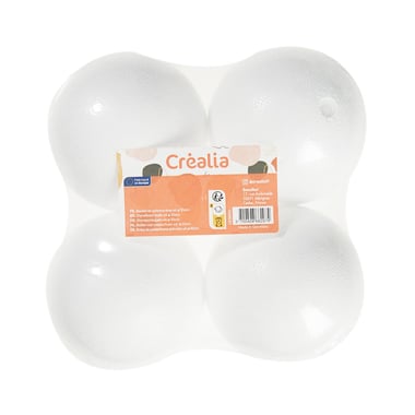 Lot de 4 boules en polystyrène – Ø 10 cm – Créalia