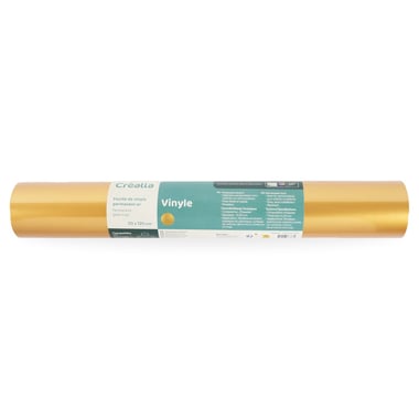 Feuille vinyle permanent - or - 30 x 120 cm - Créalia