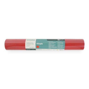Feuille vinyle permanent - rouge - 30 x 120 cm - Créalia