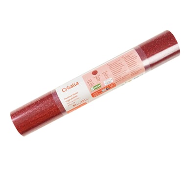 Flex thermo pour tissu - Créalia - rouge pailleté - 30 x 120 cm